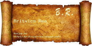 Britvics Rea névjegykártya